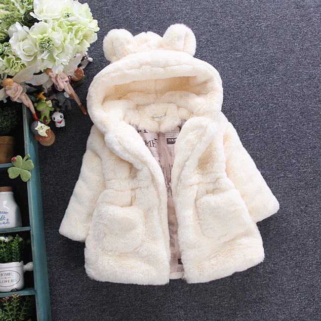 Fleece Hoodie Girls’ Furry Coat