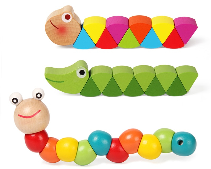 Wooden Worm Educational Baby Toys