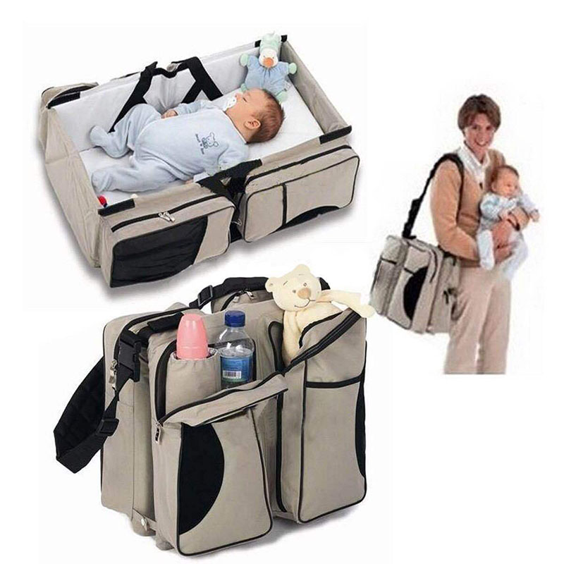 2-In-1 Portable Collapsible Baby Crib and Diaper Bag