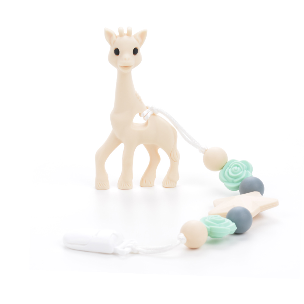 Giraffe Baby Pacifier Teething Clip