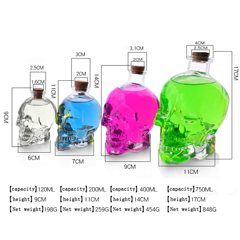 Skull Whiskey Bottle Liquor Container