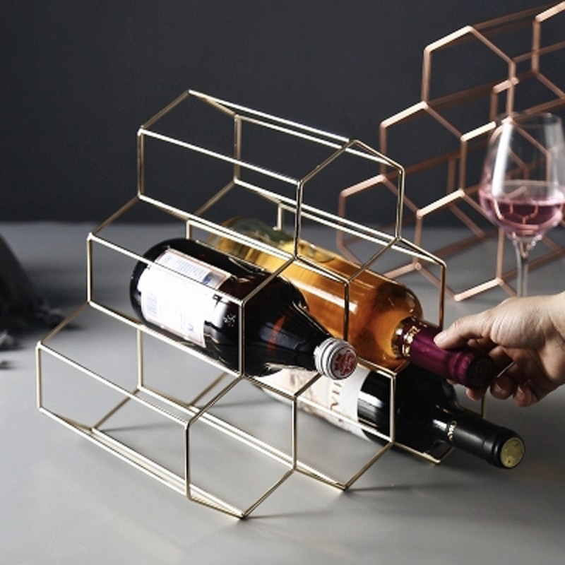 Tabletop Wine Rack Honeycomb Design