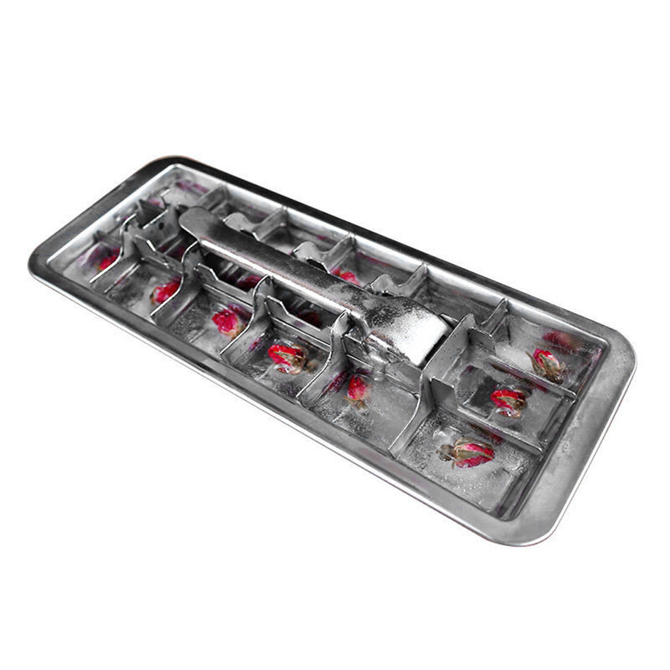 Metal Ice Cube Tray with Easy Release Lever