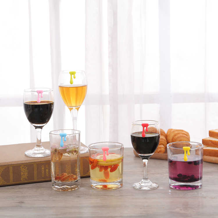 Wine Glass Markers Water Drop Design (6pcs)