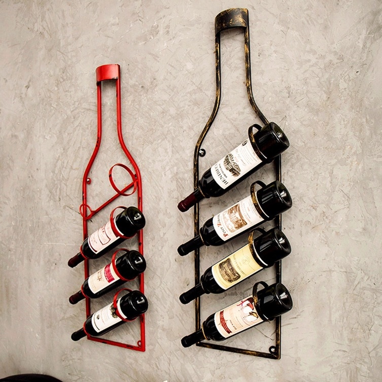 Wall Wine Holder Metal Rack