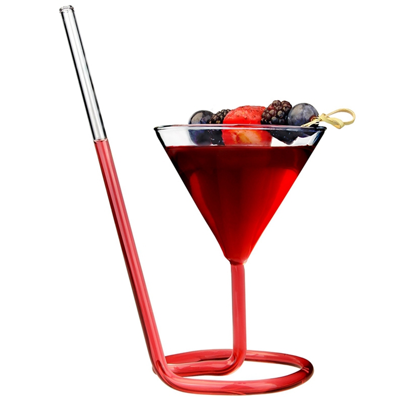 Cocktail Glass Elegant Spiral Straw