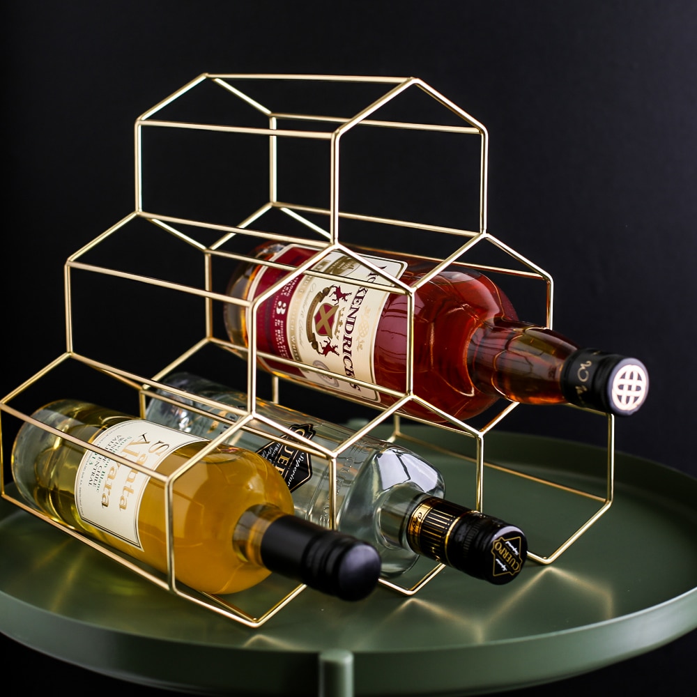 Metal Wine Rack Nordic Geometric Design