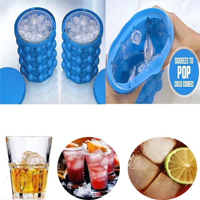 Ice Bucket Portable Ice Cube Container