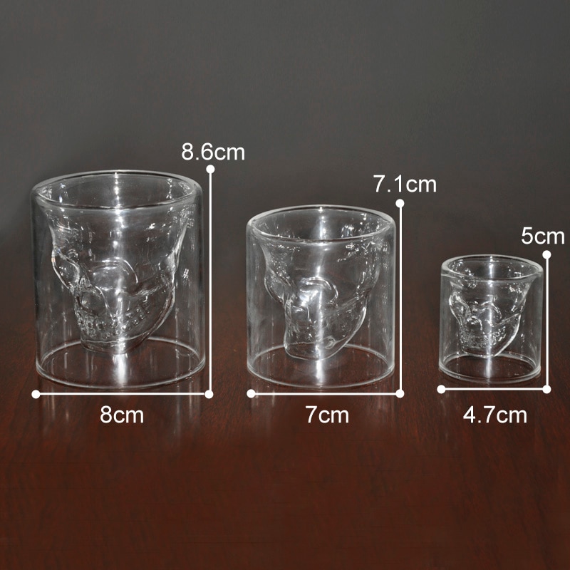 Shot Glasses Skull Whiskey Jigger