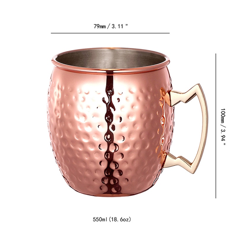 Copper Mug Hammered Steel Cups