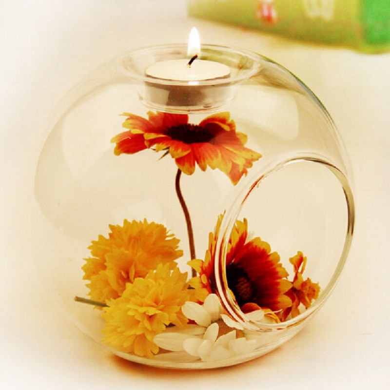 Glass Candle Holder Home Decor