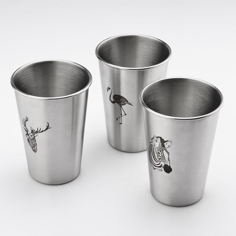 Stainless Steel Drinking Glass Cup with Straw