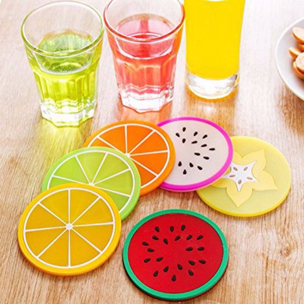 Silicone Drink Coasters Fruit Design (Set of 6)