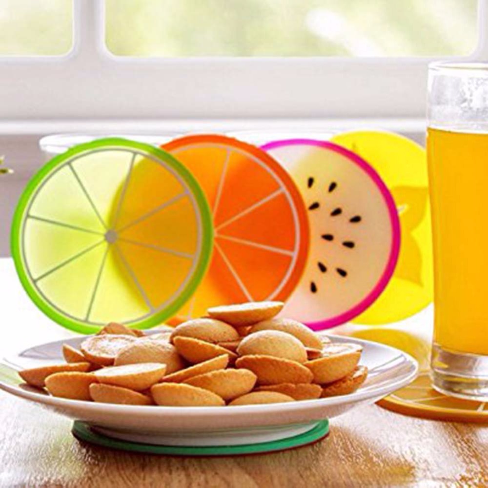 Silicone Drink Coasters Fruit Design (Set of 6)