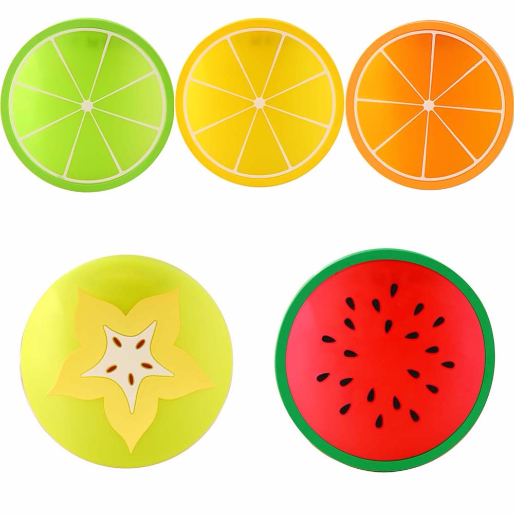 Silicone Drink Coasters Fruit Design (Set of 6)