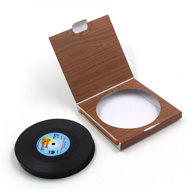 Vintage Vinyl Record Coasters (Set of 6)