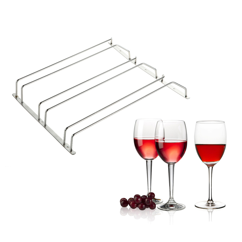 Stainless Steel Hanging Under Cabinet Wine Glass Rack