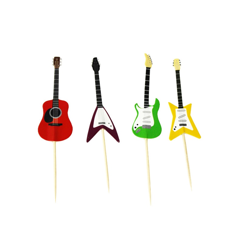 Paper Guitar Cake Toppers (24pcs)