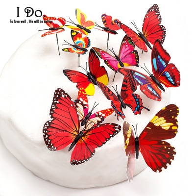 Butterfly Cake Toppers Assorted Sizes (12 PCs)