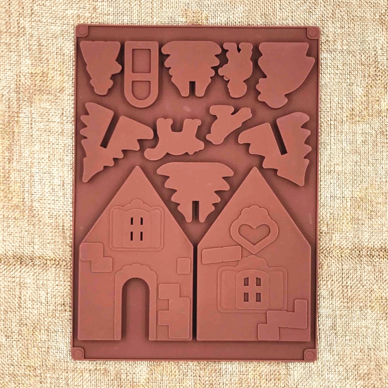 Gingerbread House Mold Silicone Set (2pcs)