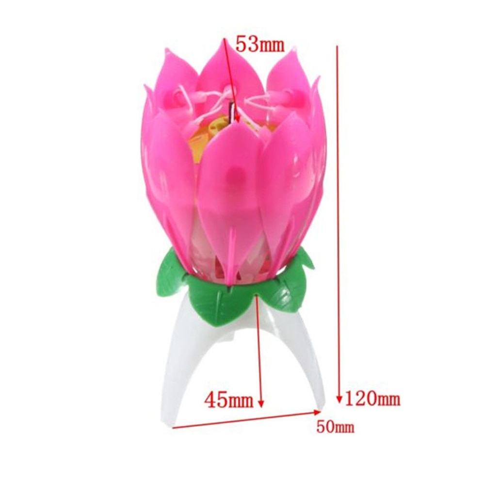 Lotus Birthday Candle Musical Cake Decor