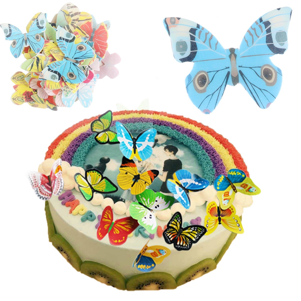 Edible Cake Toppers Mixed Butterflies (42 pcs)