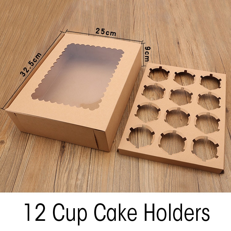 Cupcake Boxes 5pcs Kraft Storage