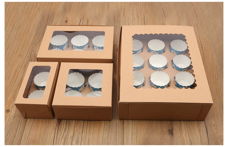 Cupcake Boxes 5pcs Kraft Storage