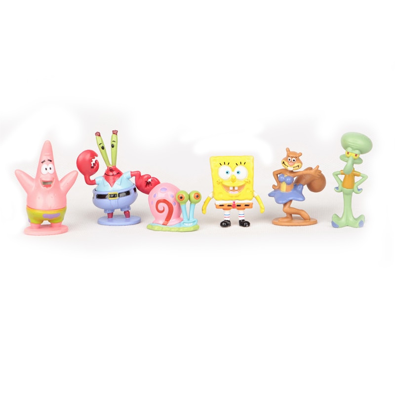 6pcs Sponge Bob Toys and Friends Figures