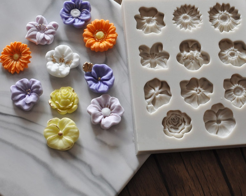 Candy Molds Silicone Flower Fondant