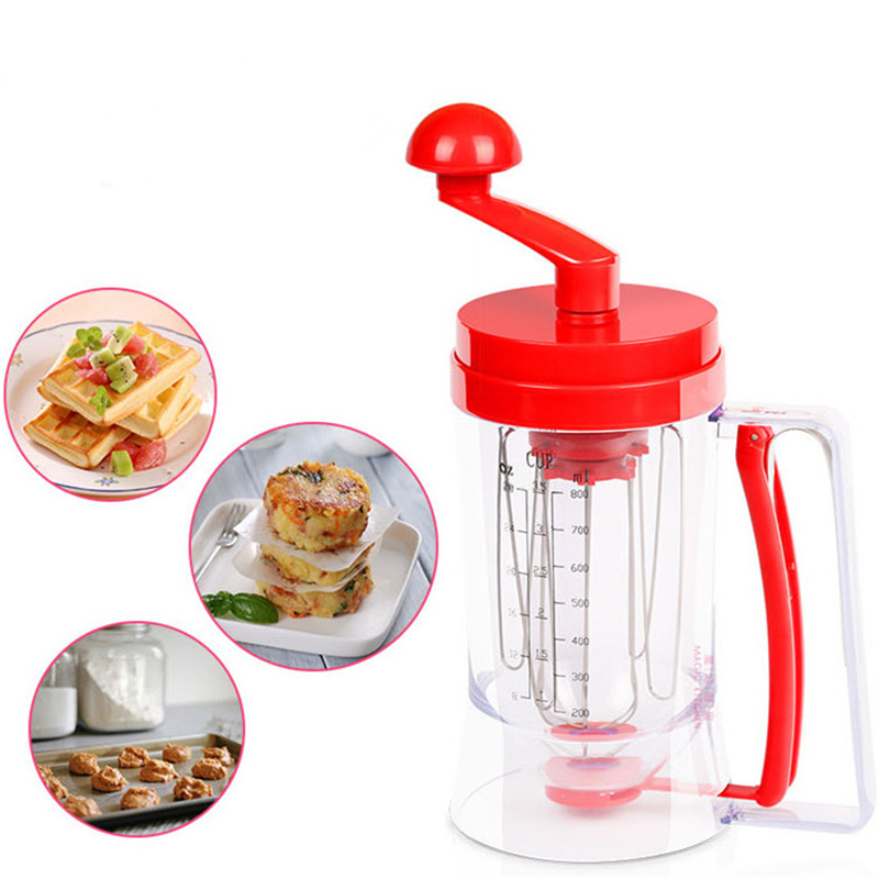 2-in-1 Hand-Cranked Batter Dispenser &#038; Manual Hand Mixer