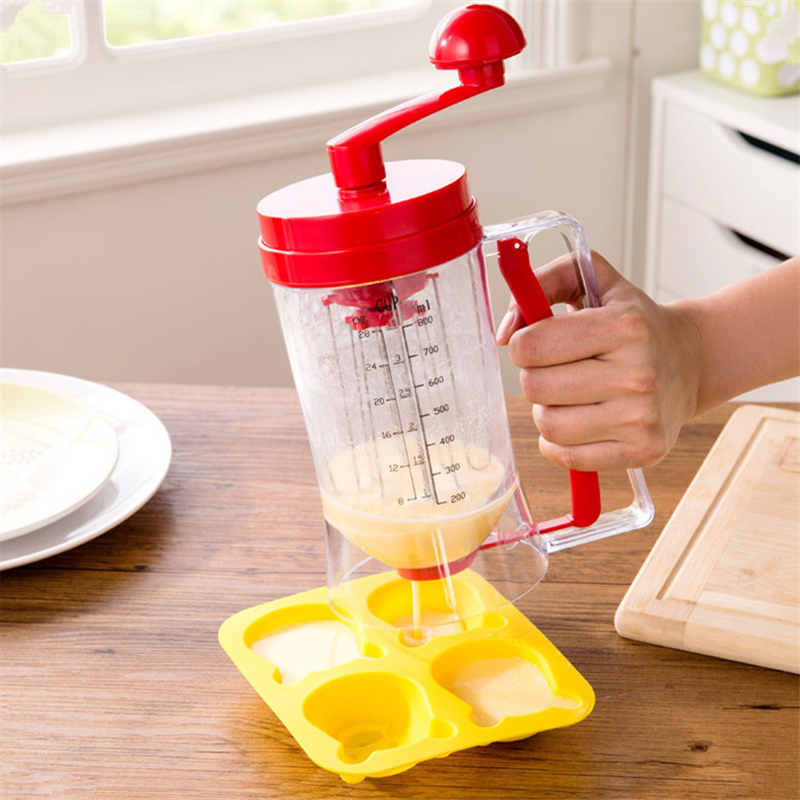 2-in-1 Hand-Cranked Batter Dispenser & Manual Hand Mixer