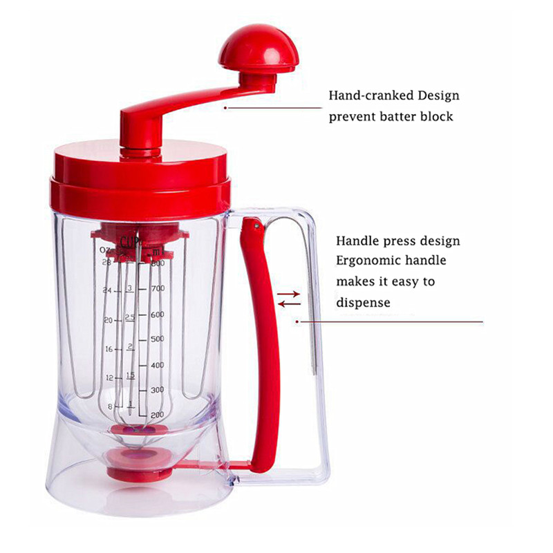 2-in-1 Hand-Cranked Batter Dispenser & Manual Hand Mixer