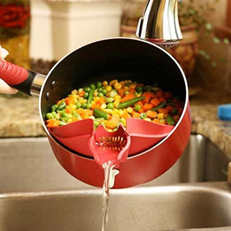 Silicone Clip On Pouring Spout & Removable Strainer