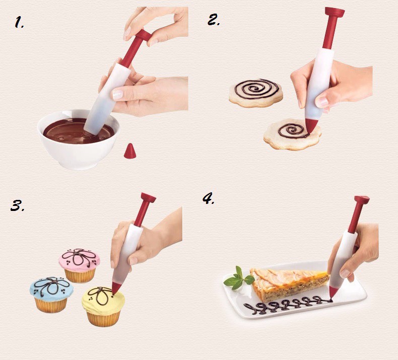 Reusable Silicone Chocolate Writing Pen