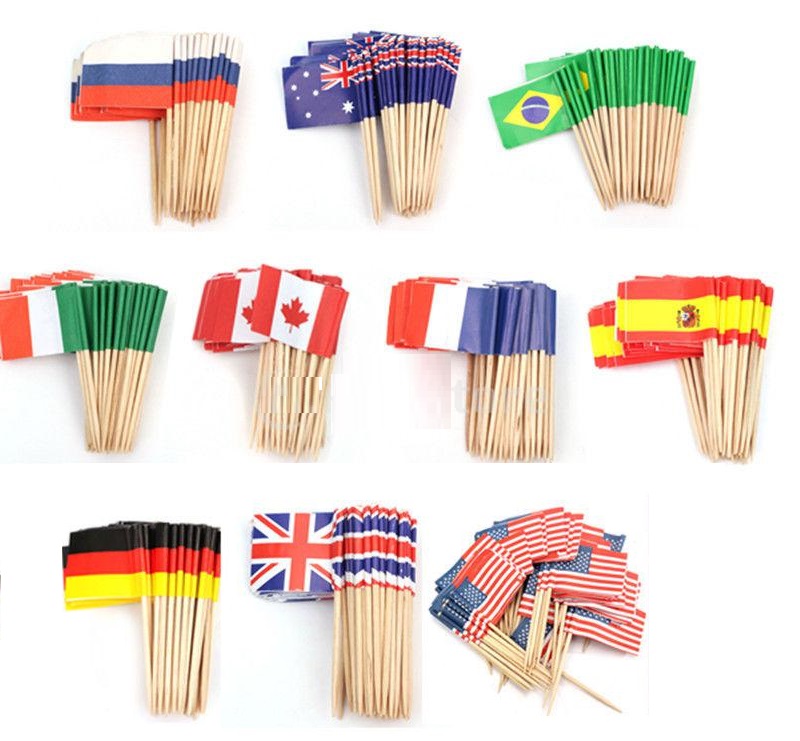 Flag Themed Cocktail Toothpicks (Set of 50)