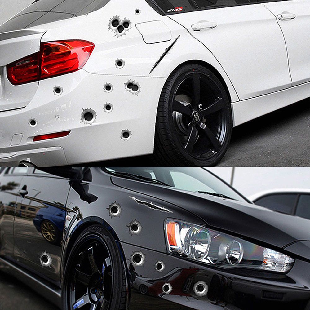 Bullet Hole Stickers Waterproof Car Decal