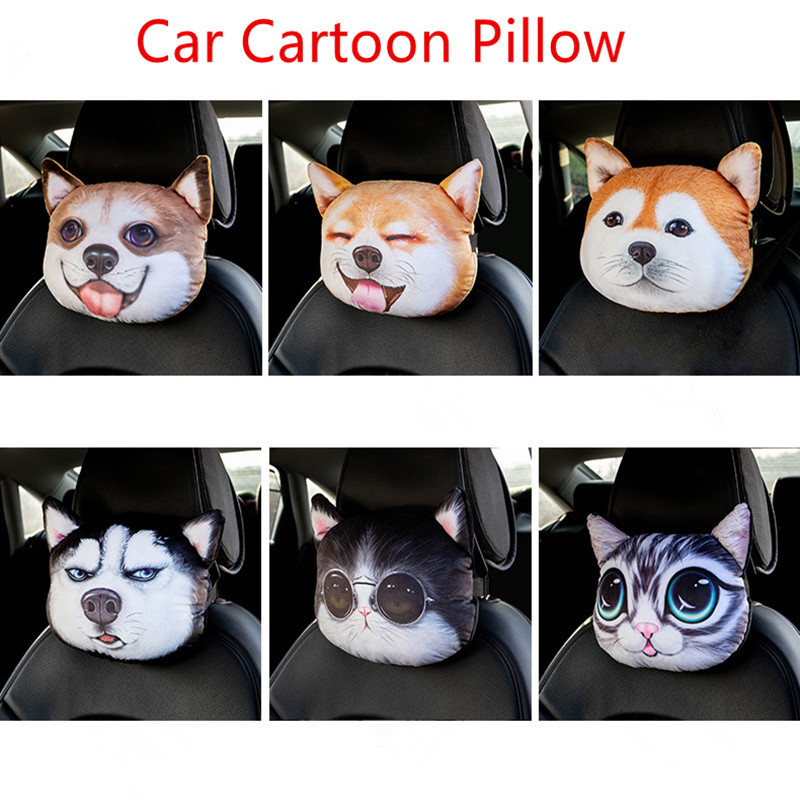 Car Headrest Pillow with Seatbelt Cover