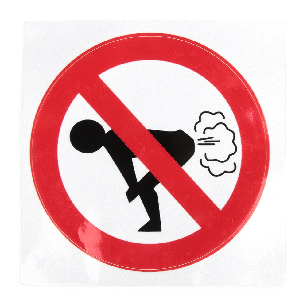 Funny Car Stickers No Farting Sign