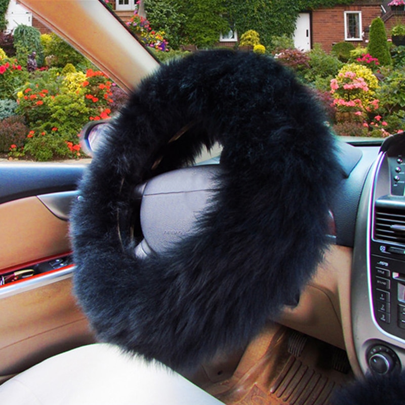 Furry Steering Wheel Cover Warm Wool (Set of 3)