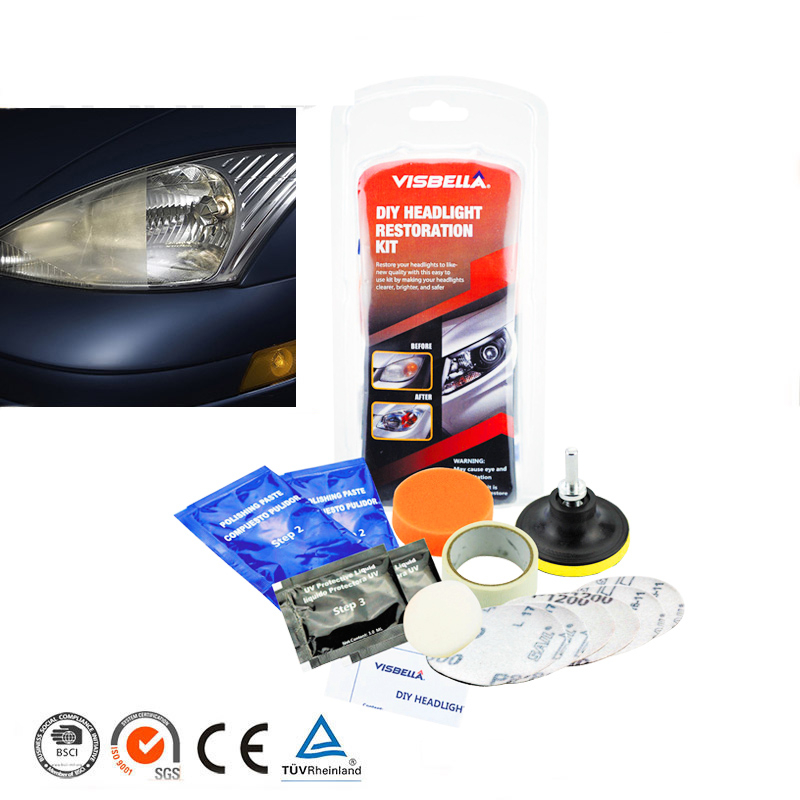 Car Headlight Cleaner and Brightener Kit