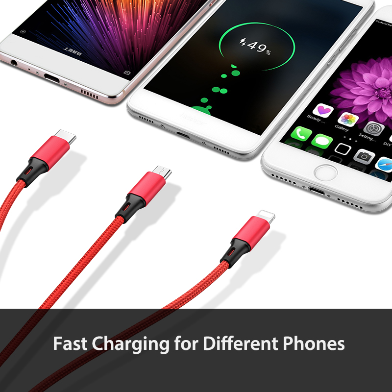 3-in-1 Fast Charging Universal USB Multi Charger Cable