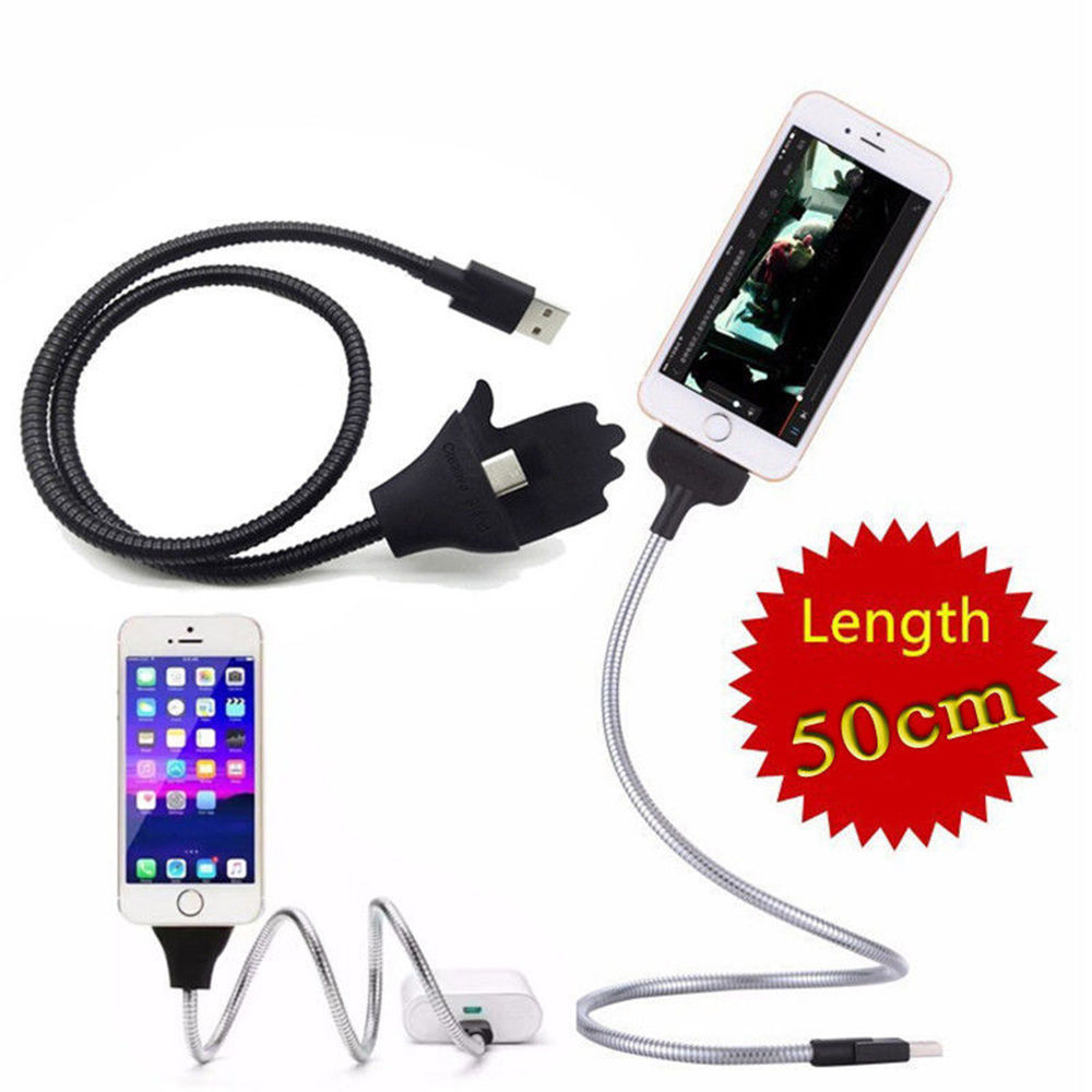 Flexible USB Cable Smartphone Holder 2in1