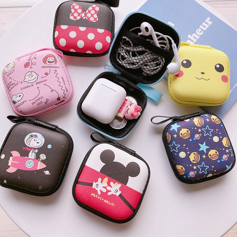 Mini Cartoon Earbud Pouch Case