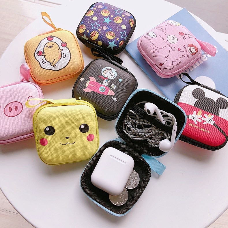 Mini Cartoon Earbud Pouch Case