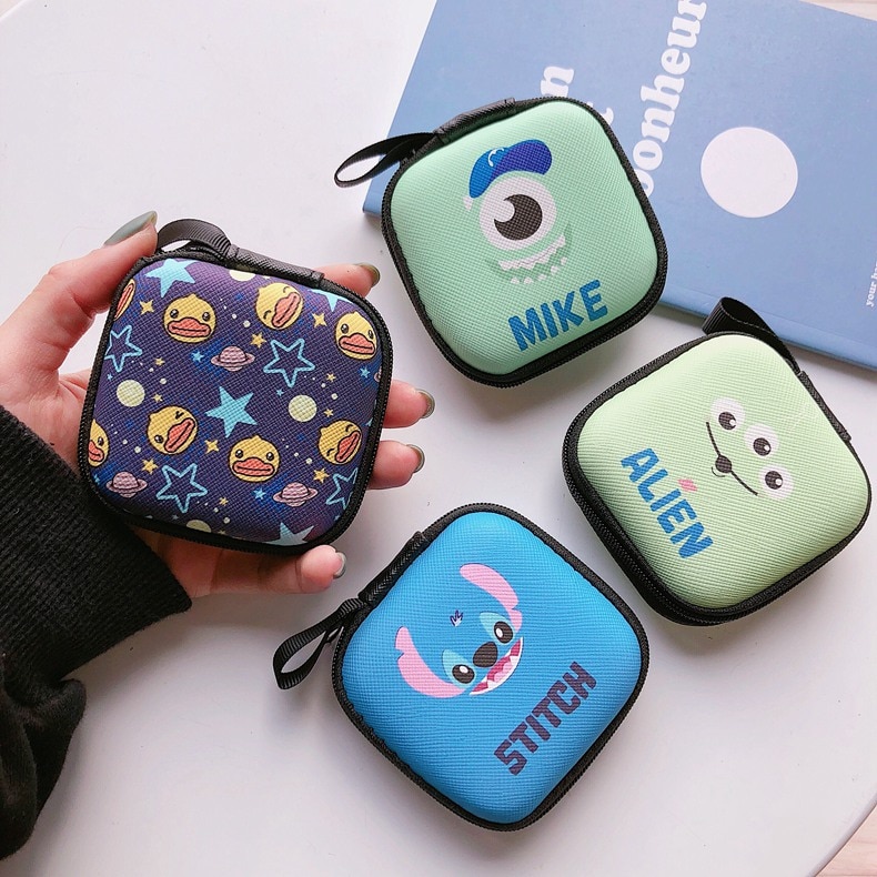 Mini Cartoon Earbud Pouch Case