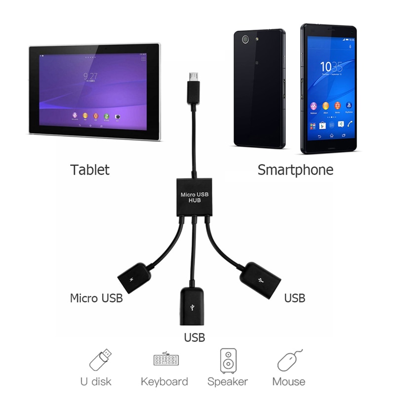 3in1 OTG Micro USB Hub