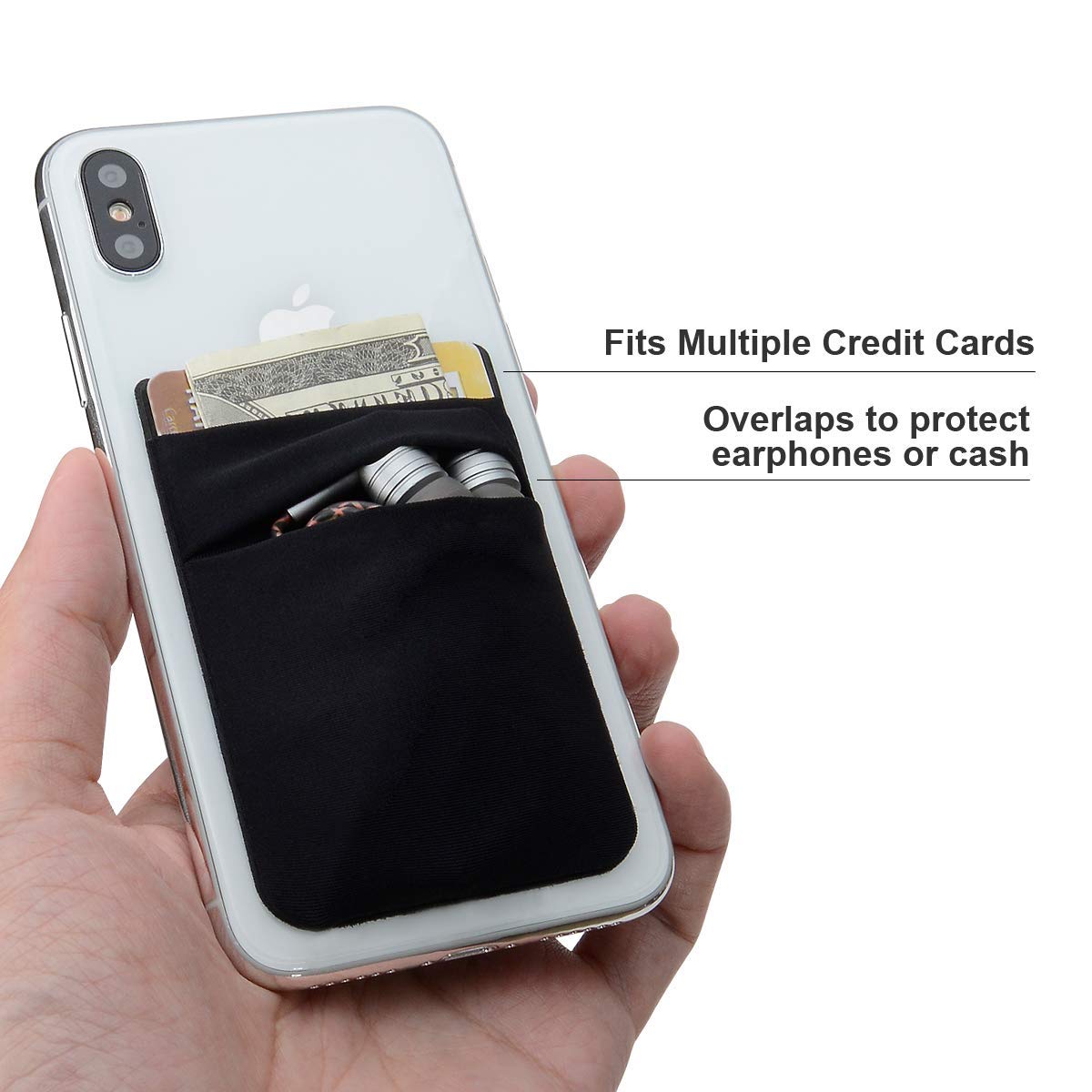 Credit Card Holder for Phone Stick-on Pouch