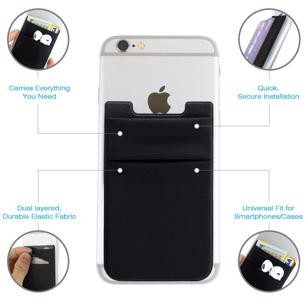 Credit Card Holder for Phone Stick-on Pouch