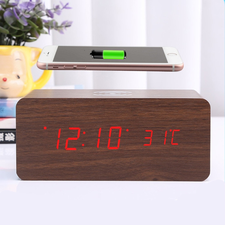 Wireless Charging Alarm Clock Phone Pad